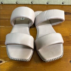 Elegant Cream Sandals with Silver Accents